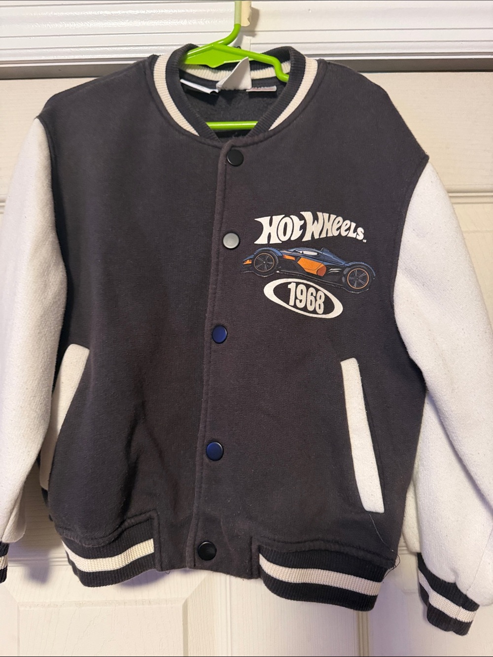 Zara Black and White Hot Wheels Varsity Jacket